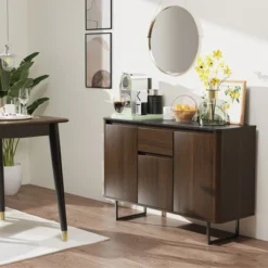 Costway 3-Door Kitchen Buffet Server Sideboard Storage Cupboard Cabinet W/Drawer -Costway GUEST 97e1ffb9 c362 4b8c bb7c 821eac25c034