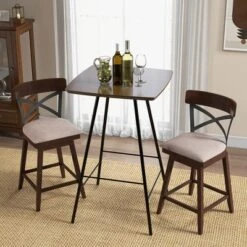 Costway Set Of 4 Wooden Swivel Bar Stools Upholstered Counter Height Dining Chairs 11 Costway Set Of 4 Wooden Swivel Bar Stools Upholstered Counter Height Dining Chairs -Costway GUEST 98132739 f4d7 4e00 ade5 fed28fd7edd7