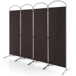 Costway 4 Panels Folding Room Divider 6 Ft Tall Fabric Privacy Screen Black/Brown/Grey/White -Costway GUEST 982d832f ecc4 4ff9 b7c9 082ff784d7b0