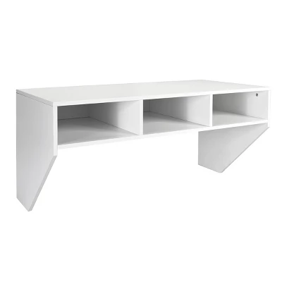 Wall Mounted Floating Computer Table Desk Home Office Furni Storage Shelf White 9 Wall Mounted Floating Computer Table Desk Home Office Furni Storage Shelf White - Image 9