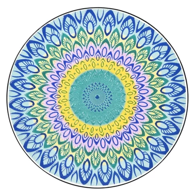 Costway Mosaic Side Table Accent Table Round Balcony Bistro End Table OrangeBlueNavy 2 Costway Mosaic Side Table Accent Table Round Balcony Bistro End Table OrangeBlueNavy - Image 2