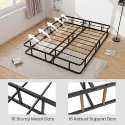 Costway Queen Size Metal Platform Bed Frame Mattress Foundation With Slat Support Black 13 Costway Queen Size Metal Platform Bed Frame Mattress Foundation With Slat Support Black -Costway GUEST 998b1dad d3bb 41c0 962c 21314c6f0a73