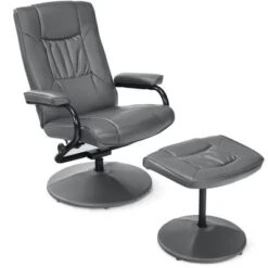 Costway 360° Swivel Recliner Chair PVC Leather Lounge Accent Armchair W/ Ottoman BrownBlackGrey 19 Costway 360° Swivel Recliner Chair PVC Leather Lounge Accent Armchair W/ Ottoman BrownBlackGrey -Costway GUEST 9aae47c5 dc35 4aeb 8ee0 12643c20b482