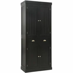 Costway Kitchen Cabinet Pantry Cupboard Freestanding W/Shelves Grey/Espresso -Costway GUEST 9b46b8c5 2f69 4c45 8b6f 14fb41008f35