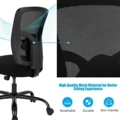 Costway 400LBS Mesh Big & Tall Office Chair Swivel Task Chair W/ Lumbar Support 12 Costway 400LBS Mesh Big & Tall Office Chair Swivel Task Chair W/ Lumbar Support -Costway GUEST 9bad037e 601c 4b57 a648 3b516b3d2a2d