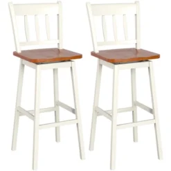 Costway Set Of 2 Swivel Bar Stools 30.5'' Pub Height Dining Bar Chairs Cream -Costway GUEST 9be20199 5385 45ed b616 608cc94bfc59