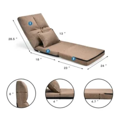 Costway Fold Down Chair Flip Out Lounger Convertible Sleeper Couch Futon Bed W/ Pillow -Costway GUEST 9c7eee78 d6db 4bfb b806 774e05b76879