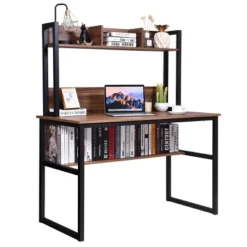 Costway Computer Desk With Hutch Bookshelf Study Wrting Desk Space Saving -Costway GUEST 9d454e23 7cee 4700 ade7 9e0cf3c314f9