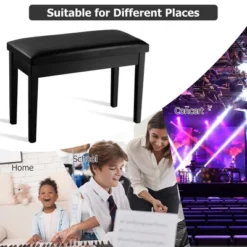 Costway PU Leather Piano Bench Padded Double Duet Keyboard Seat Storage Black 12 Costway PU Leather Piano Bench Padded Double Duet Keyboard Seat Storage Black -Costway GUEST 9dae3659 c3f5 4ddc 891b 4d1b7b965746