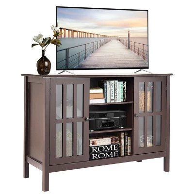Costway Wood TV Stand Entertainment Media Center Console For TV Up To 50'' 7 Costway Wood TV Stand Entertainment Media Center Console For TV Up To 50'' - Image 7