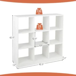 Costway Kids Toy Storage Organizer 9-Cube Kids Bookcase For Books Toys Ornaments -Costway GUEST 9e360622 542f 4686 8e61 9315c5cf58f5