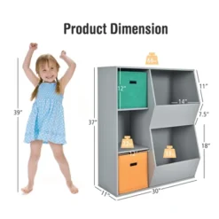 Costway Kids Toy Storage Cubby Bin Floor Cabinet Shelf Organizer W/2 Baskets -Costway GUEST 9e959fa6 96de 4097 b877 09ee42578d03