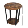 Costway Industrial End Table Metal Frame W/ Storage Shelf