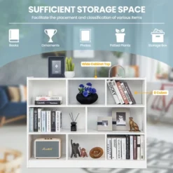 Costway 3-tier Open Bookcase 8-Cube Floor Standing Storage Shelves Display Cabinet White -Costway GUEST 9ed7b6bb 1b1c 4410 8079 a9a7cf3569a2