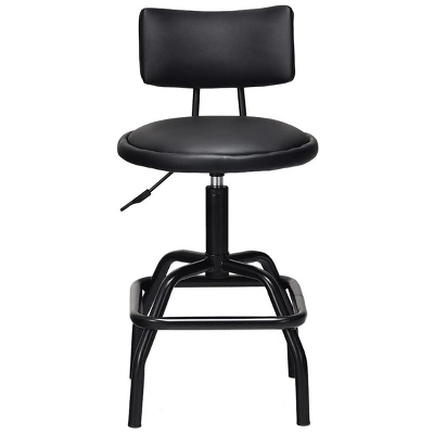 Costway Adjustable Swivel Bar Stool PU Leather Steel Frame Chair W/Backrest&Footrest Low Back 8 Costway Adjustable Swivel Bar Stool PU Leather Steel Frame Chair W/Backrest&Footrest Low Back - Image 8