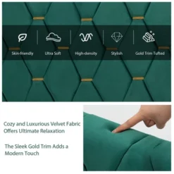 Costway Upholstered Platform Bed Frame Adjustable Headboard Footboard Modern Green -Costway GUEST 9f543863 fcc4 428e a634 9d5bbf66cd6d