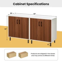 Costway Set Of 2 Sideboard Buffet Storage Cabinet Kitchen Cupboard With Adjustable Shelf 11 Costway Set Of 2 Sideboard Buffet Storage Cabinet Kitchen Cupboard With Adjustable Shelf -Costway GUEST 9f8ac4b2 ac5e 4b15 b2e1 7630e8627203