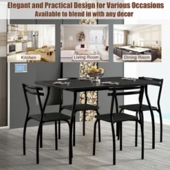 Costway 5 Pcs Dining Set Table 30'' And 4 Chairs Home Kitchen Room Breakfast Furniture Black -Costway GUEST 9f95892b a529 4d6d 9a19 d40244c231d5