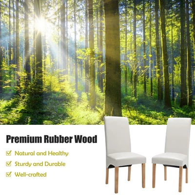 Set Of 4 Dining Chairs Upholstered Padded Side Chairs W/ Rubber Wood Legs BlackBeige 3 Set Of 4 Dining Chairs Upholstered Padded Side Chairs W/ Rubber Wood Legs BlackBeige - Image 3