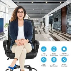 Costway Big & Tall 500lb Massage Office Chair E Xecutive PU Leather Computer Desk Chair -Costway GUEST a1021dcf 2e69 4826 a1ab a8ab532e72cc