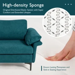 Costway Modern Loveseat Fabric 2-Seat Sofa Couch For Small Space W/ Metal Legs BlueRust Red 16 Costway Modern Loveseat Fabric 2-Seat Sofa Couch For Small Space W/ Metal Legs BlueRust Red -Costway GUEST a1037700 ff63 4d04 8218 301efa12e415