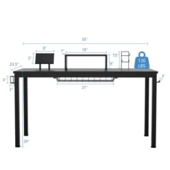 Costway 55 Inch Gaming Desk Racing Style Computer Desk With Cup Holder & Headphone Hook -Costway GUEST a1b13793 bc5a 467a be1e 9212a664332c