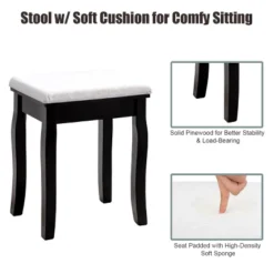 Costway Square Mirror Dressing Table Set Makeup Vanity For Bedroom, Living Room White/Black 17 Costway Square Mirror Dressing Table Set Makeup Vanity For Bedroom, Living Room White/Black -Costway GUEST a1d06031 0096 4177 a9ab 5208e87ff1e6