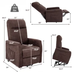 Costway Power Lift Recliner Chair For Elderly Living Room Chair W/ Remote Control GreyBrown -Costway GUEST a1f49f6c e542 476f 9a1b 7be1b86830b8