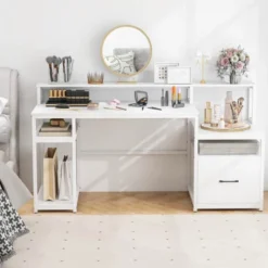 Costway 66" Computer Workstation With Monitor Stand CPU Stand Printer Shelf & File Drawer -Costway GUEST a227916b 46e9 411d a7a8 a000484386db