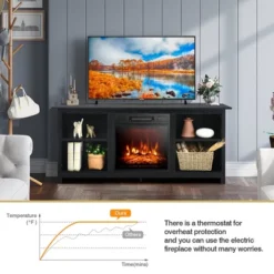 Costway 58'' 2-Tier Fireplace TV Stand W/18'' Electric Fireplace Up To 65'' -Costway GUEST a279ec6e 73fe 48c3 9601 79d99889917d