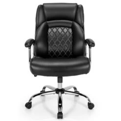 Costway 500LBS Adjustable Office Chair Adjustable Leather Task Chair Black -Costway GUEST a3aa7b24 d634 4572 8705 2db059221af4