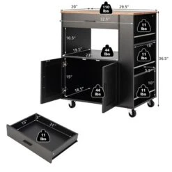 Costway Kitchen Island Cart Rolling Storage Cabinet W/ Drawer & Spice Rack Shelf -Costway GUEST a3fb9417 e534 456a b1bb 662a31e42968