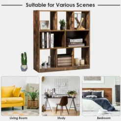 Costway Bookcase Industrial Freestanding Bookshelf Storage Organizer W/ Open Compartments 14 Costway Bookcase Industrial Freestanding Bookshelf Storage Organizer W/ Open Compartments -Costway GUEST a3fedcfe c623 43bd 843a 8f80f33910af