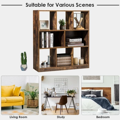 Costway Bookcase Industrial Freestanding Bookshelf Storage Organizer W/ Open Compartments 6 Costway Bookcase Industrial Freestanding Bookshelf Storage Organizer W/ Open Compartments - Image 6