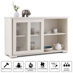 Costway Kitchen Storage Cabinet Sideboard Buffet Cupboard W/ Sliding Door 17 Costway Kitchen Storage Cabinet Sideboard Buffet Cupboard W/ Sliding Door -Costway GUEST a44b16ee c183 428d 85ba a8932980644e