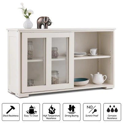 Costway Kitchen Storage Cabinet Sideboard Buffet Cupboard W/ Sliding Door 5 Costway Kitchen Storage Cabinet Sideboard Buffet Cupboard W/ Sliding Door - Image 5
