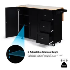 Costway Drop-Leaf Kitchen Island Trolley Cart Wood Storage Cabinet W/ Spice Rack Black 15 Costway Drop-Leaf Kitchen Island Trolley Cart Wood Storage Cabinet W/ Spice Rack Black -Costway GUEST a44ce189 cb6d 4f16 ac9a d4881da70fe4