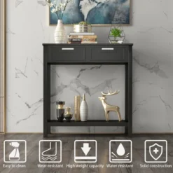 Costway Accent Console Table Entryway Sofa Foyer Table Storage Shelf W/2 Drawers 18 Costway Accent Console Table Entryway Sofa Foyer Table Storage Shelf W/2 Drawers -Costway GUEST a5b218cb 92a3 4223 862c 4445940b63d9