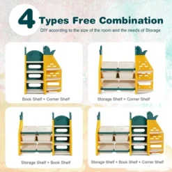 Costway 3-in-1 Kids Toy Storage Organizer Bookshelf Corner Rack W/ Plastic Bins -Costway GUEST a6188a9a edfb 4e79 9aa3 33f73c44f351