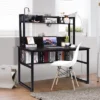 Costway Computer Desk With Hutch Bookshelf Study Wrting Desk Space Saving