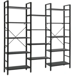 Costway Triple Wide 5-tier Bookcase Large Bookshelf Display Storage Shelf Vintage Black -Costway GUEST a6374216 2710 44bc 8920 d2931a5f6b66