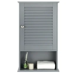 Costway Bathroom Wall Mount Storage Cabinet Single Door W/Height Adjustable Shelf Grey 15 Costway Bathroom Wall Mount Storage Cabinet Single Door W/Height Adjustable Shelf Grey -Costway GUEST a65cedd4 3411 4f82 96d2 c843bfe53a3b