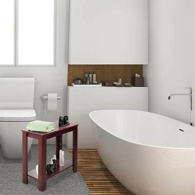 Costway Chair Side Table Coffee Sofa Wooden End Shelf Living Room Furniture Espresso 5 Costway Chair Side Table Coffee Sofa Wooden End Shelf Living Room Furniture Espresso - Image 5