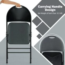 Costway 2/4 Pack Folding Chairs Portable Padded Office Kitchen Dining Chairs Grey -Costway GUEST a69cf8bc 8c09 4f50 924b 548f9beca9a7