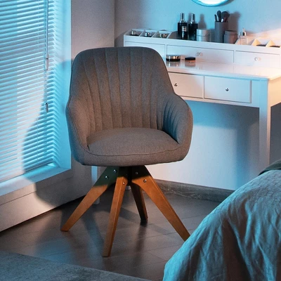 Costway Modern 360 Degree Swivel Accent Chair W/ Linen Fabric & High-density Sponge Yellow/Brown/White/Grey/Red 1 Costway Modern 360 Degree Swivel Accent Chair W/ Linen Fabric & High-density Sponge Yellow/Brown/White/Grey/Red