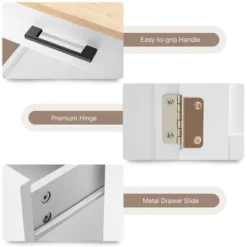 Costway Rolling Kitchen Island Cart On Wheels Bar Serving Trolley W/Drawer Cabinet BlackWhite -Costway GUEST a6db44ca 5053 4147 9c4e 4f048b038d01