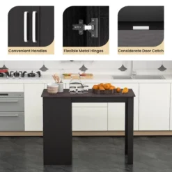 Costway Bar Table 35.5'' Counter Height Dining Table With Storage Cabinet & Drawer Black/Grey 18 Costway Bar Table 35.5'' Counter Height Dining Table With Storage Cabinet & Drawer Black/Grey -Costway GUEST a76c95ae 7c9a 4f85 a7a1 4e0e029e8ec0