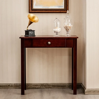 Costway Console Table With Drawer Entryway Hallway Accent Wooden Table Espresso 3 Costway Console Table With Drawer Entryway Hallway Accent Wooden Table Espresso - Image 3