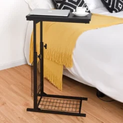 Costway Height Adjustable Sofa Side Table Snack End Slide Under Table Rolling Casters -Costway GUEST a7cadff8 430c 43e4 a7a4 40ebea96a577