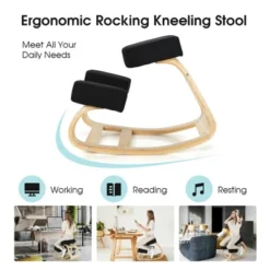 Costway Ergonomic Kneeling Chair Rocking Stool Upright Posture Office Furniture BlackGrey -Costway GUEST a7e15fa6 30a3 4558 bf05 222d3b234b62